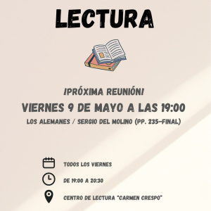 Club de lectura, viernes 9 de mayo